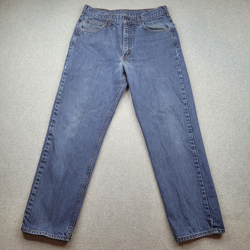 Carhartt FR Jeans Mens 34x32 Blue FRB150 Flame Resistant Denim Workwear Made USA